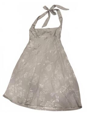 Wild Fable XXS Silver Floral Halter Dress